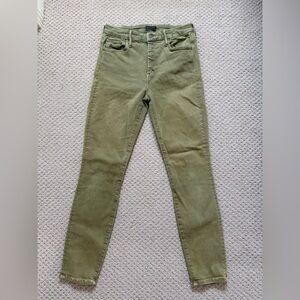 Mother Women's The Looker Ankle Jeans Dark Olive High Waisted Size 28